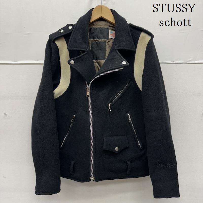 ステューシー STUSSY ジャケット、上着 ジャンパー、ブルゾン schott ワンスター ウール ライダース ジャケット 36 黒 / ブラック / black メンズ USED 古着 中古 50163349
