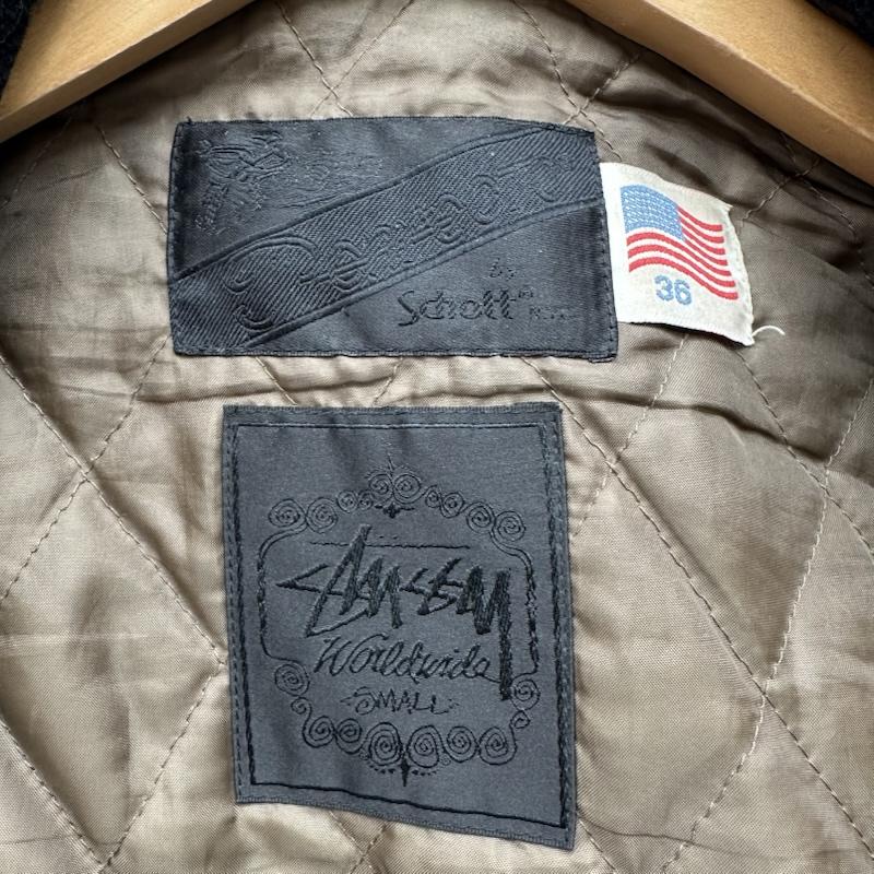 ステューシー STUSSY ジャケット、上着 ジャンパー、ブルゾン schott ワンスター ウール ライダース ジャケット 36 黒 / ブラック / black メンズ USED 古着 中古 50163349