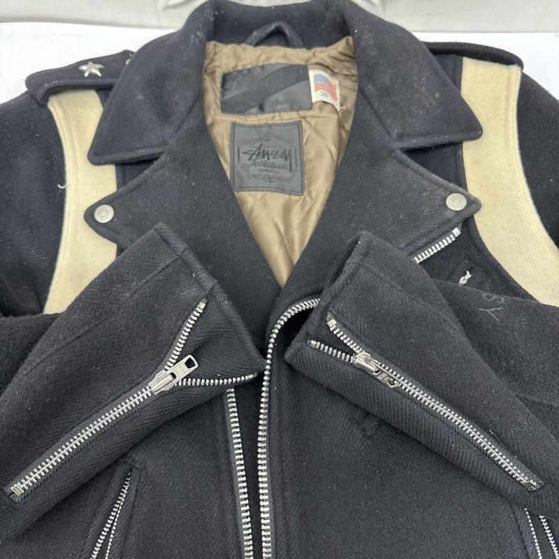 ステューシー STUSSY ジャケット、上着 ジャンパー、ブルゾン schott ワンスター ウール ライダース ジャケット 36 黒 / ブラック / black メンズ USED 古着 中古 50163349