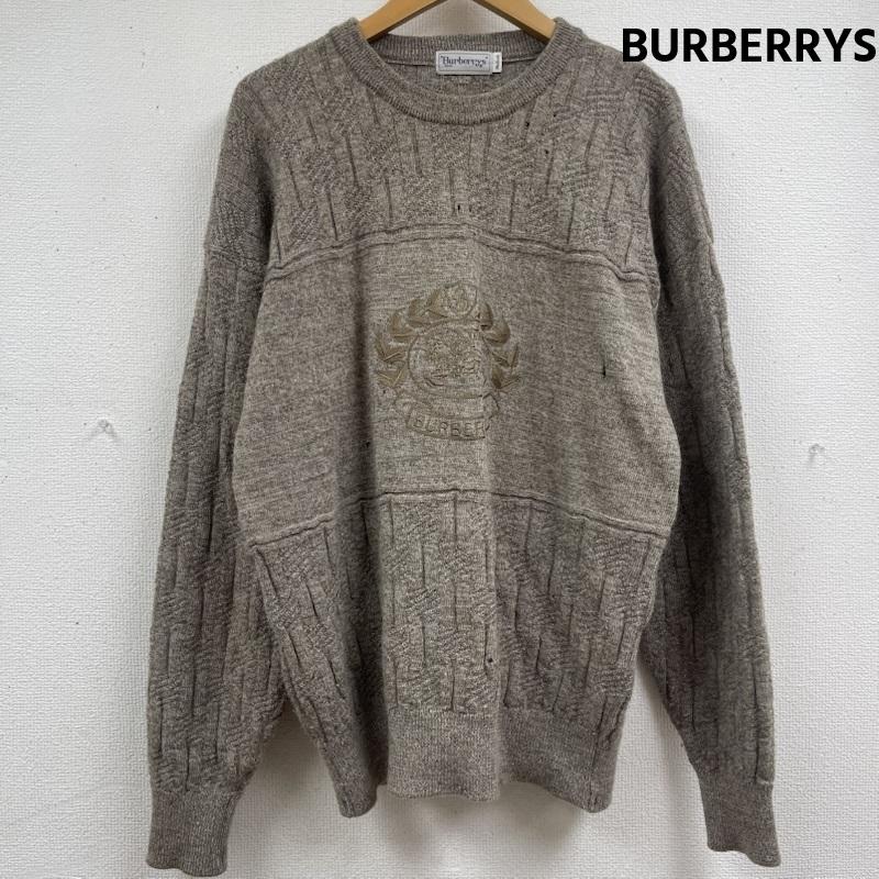 バーバリーズ BURBERRYS ニット、セーター 長袖 ヴィンテージ フロントロゴ 刺繍 ケーブル ニット セーター bbt11-708 M ベージュ / ベージュ / beige メンズ USED 古着 中古 50163350
