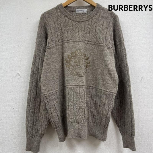 バーバリーズ BURBERRYS ニット、セーター 長袖 ヴィンテージ フロントロゴ 刺繍 ケーブル ニット セーター bbt11-708 M ベージュ / ベージュ / beige メンズ USED 古着 中古 50163350