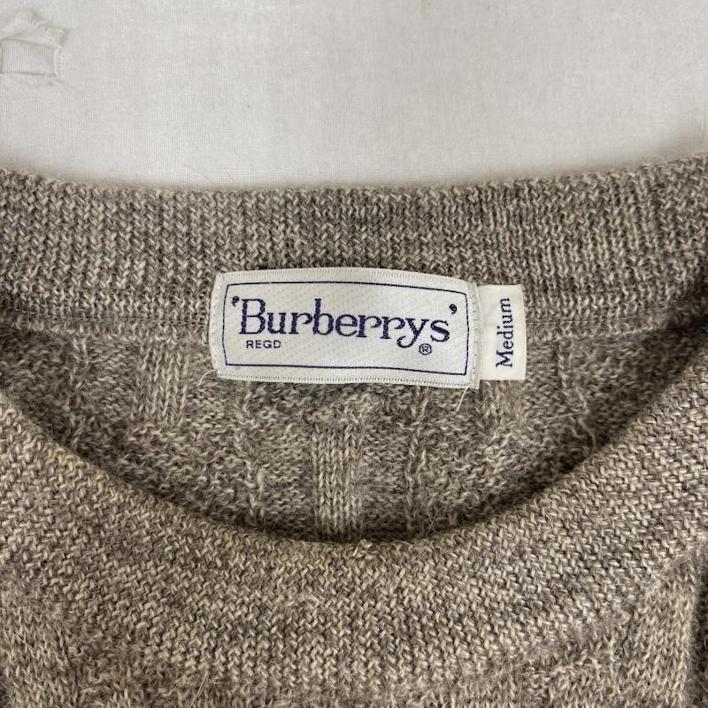 バーバリーズ BURBERRYS ニット、セーター 長袖 ヴィンテージ フロントロゴ 刺繍 ケーブル ニット セーター bbt11-708 M ベージュ / ベージュ / beige メンズ USED 古着 中古 50163350