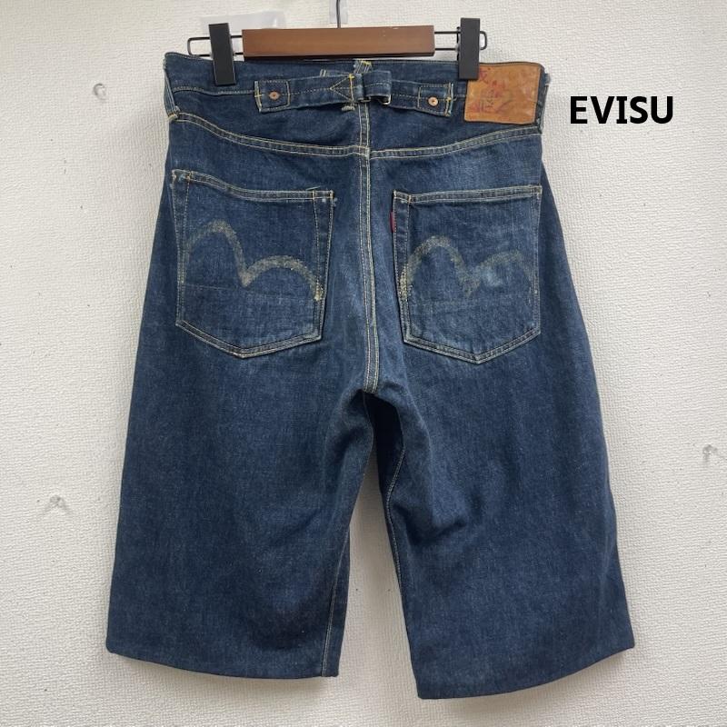 エヴィス EVISU パンツ ショートパンツ 初期 NO2 鯛釣りカモメマーク シンチバック 2504XX ボタンフライ デニム ショーツ 32インチ インディゴ / インディゴ / Indigo メンズ USED 古着 中古 50163352