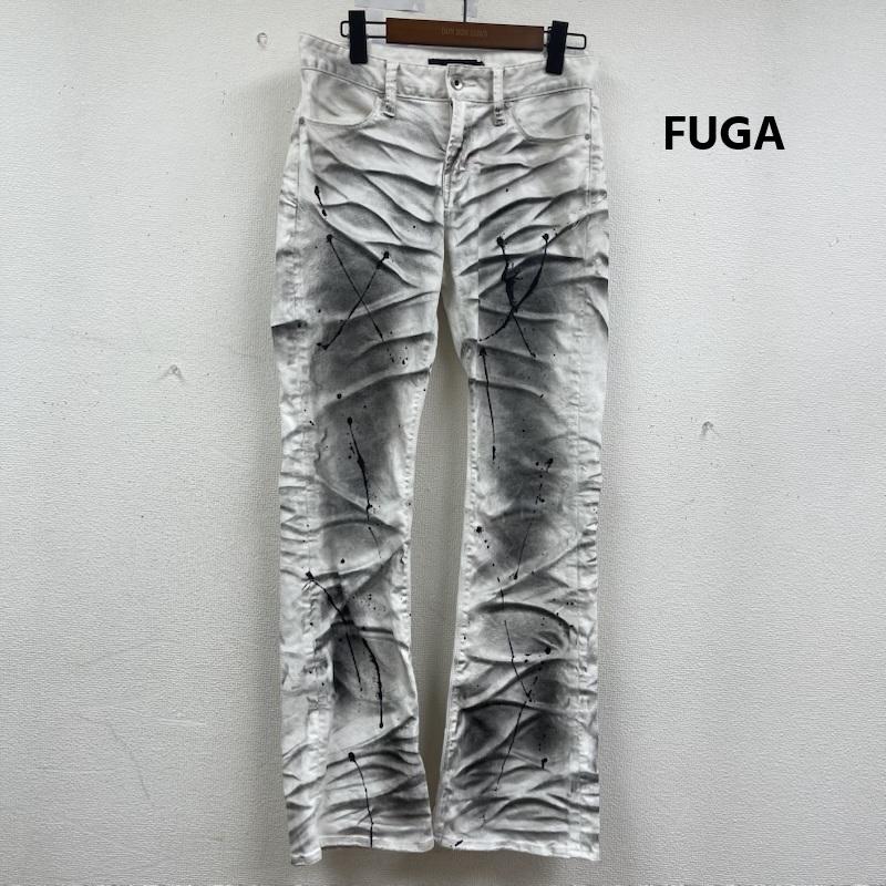フーガ FUGA パンツ デニム、ジーンズ 立体加工 デザイン シンチバック フレア デニム パンツ FG26-C01 S 白 / ホワイト / white メンズ USED 古着 中古 50163353