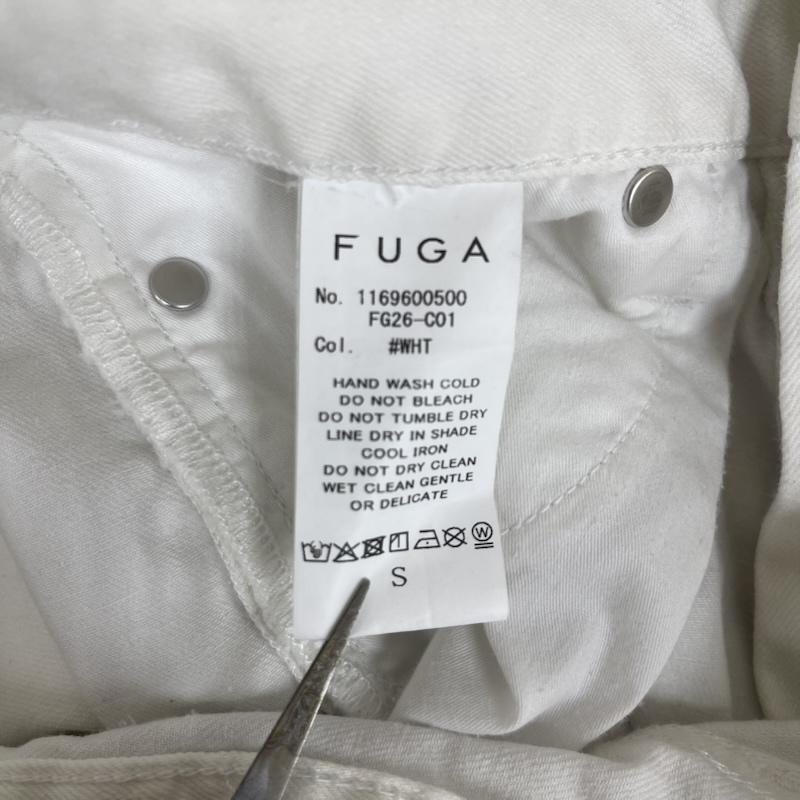 フーガ FUGA パンツ デニム、ジーンズ 立体加工 デザイン シンチバック フレア デニム パンツ FG26-C01 S 白 / ホワイト / white メンズ USED 古着 中古 50163353