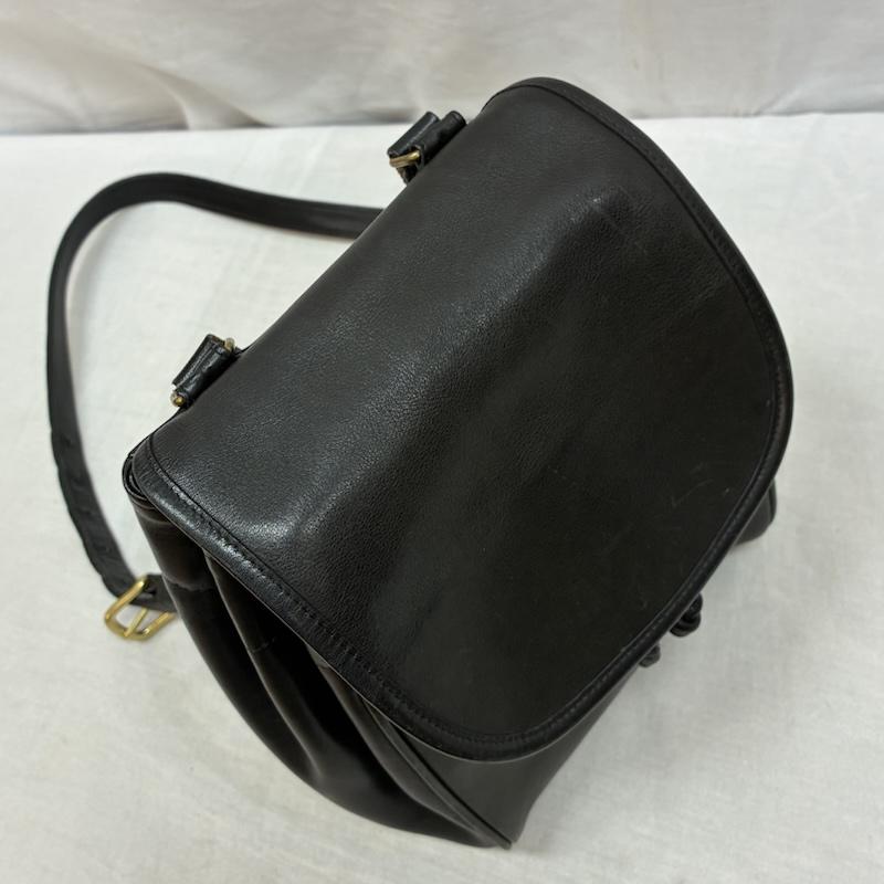 コーチ COACH ショルダーバッグ ショルダーバッグ オールド 90s USA製 6588-003 グラブタン レザー 巾着 フラップ ショルダー バッグ 斜め掛け クロスボディ - レディース USED 古着 中古 50163354