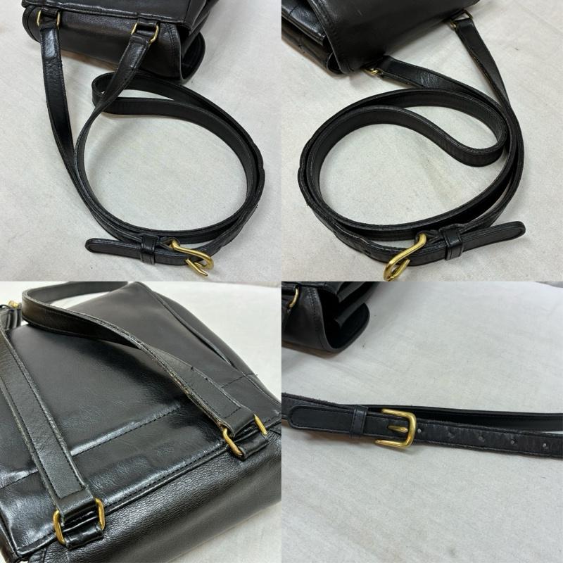 コーチ COACH ショルダーバッグ ショルダーバッグ オールド 90s USA製 6588-003 グラブタン レザー 巾着 フラップ ショルダー バッグ 斜め掛け クロスボディ - レディース USED 古着 中古 50163354