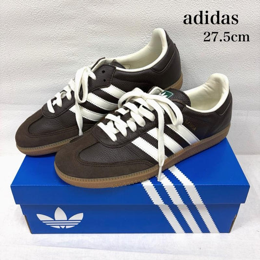 アディダス adidas スニーカー スニーカー SAMBA サンバ OG JR0891 ローカット スニーカー レザー ガムソール 27.5cm ロゴ、文字 茶 / ブラウン / brown X 白 / ホワイト / white メンズ USED 古着 中古 50163355