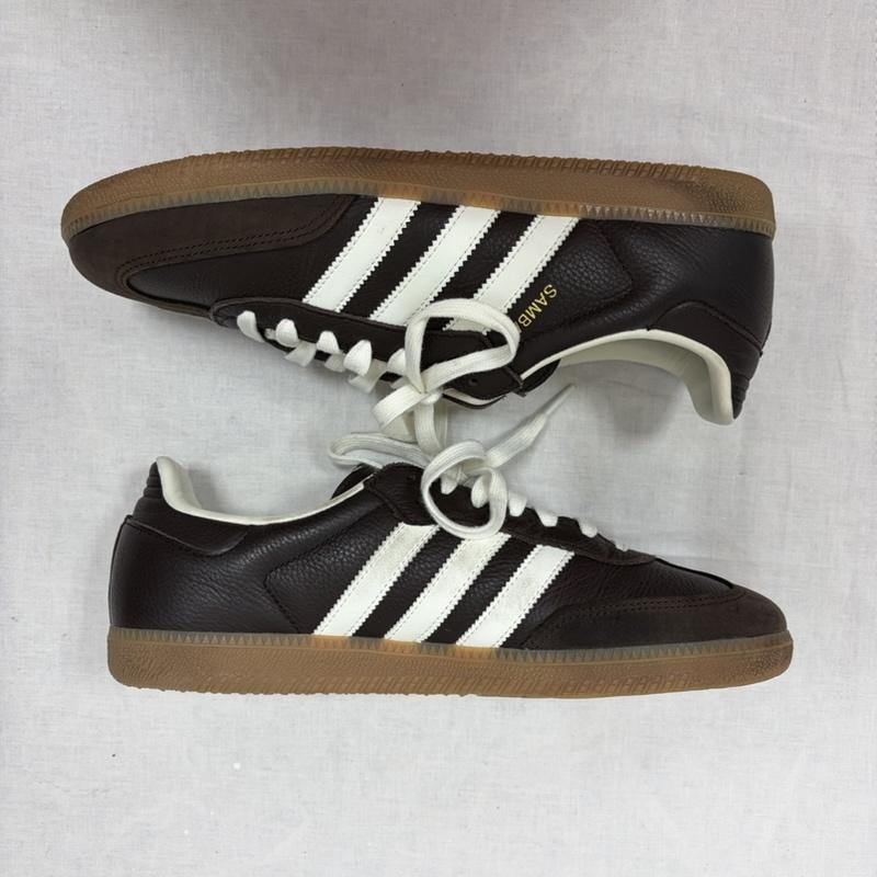 アディダス adidas スニーカー スニーカー SAMBA サンバ OG JR0891 ローカット スニーカー レザー ガムソール 27.5cm ロゴ、文字 茶 / ブラウン / brown X 白 / ホワイト / white メンズ USED 古着 中古 50163355