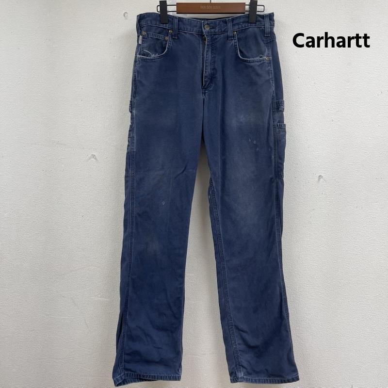 カーハート Carhartt パンツ ワークパンツ、ペインターパンツ ルーズフィット ロゴパッチ キャンバスカー ペンター パンツ 31インチ インディゴ / インディゴ / Indigo メンズ USED 古着 中古 50163356