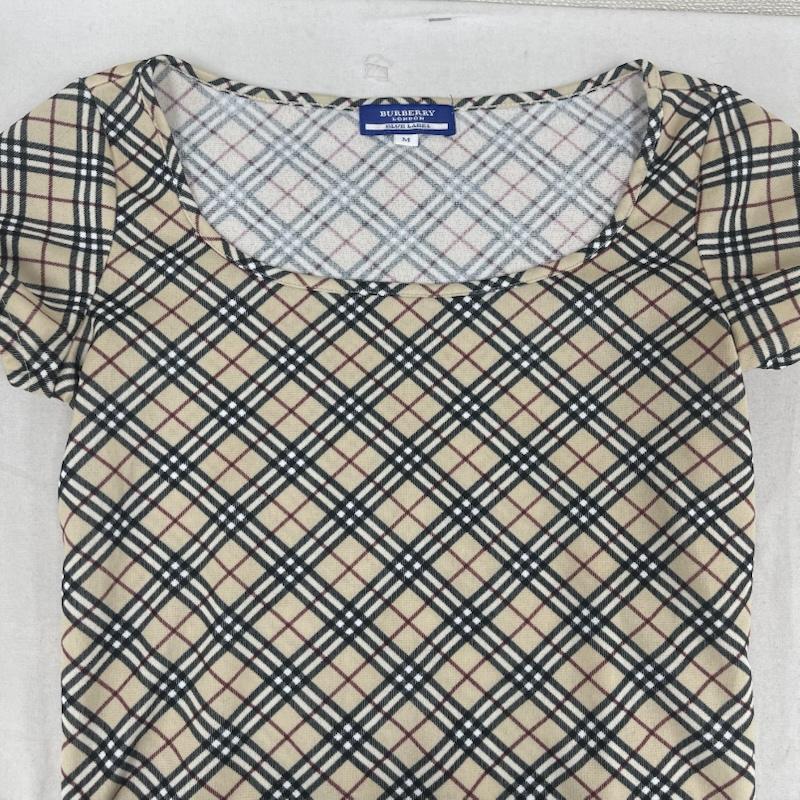 バーバリーロンドン Burberry London カットソー 半袖 BLUE LABEL ノバチェック柄 カットソー Tシャツ fa590-386 M ベージュ / ベージュ / beige レディース USED 古着 中古 50163358