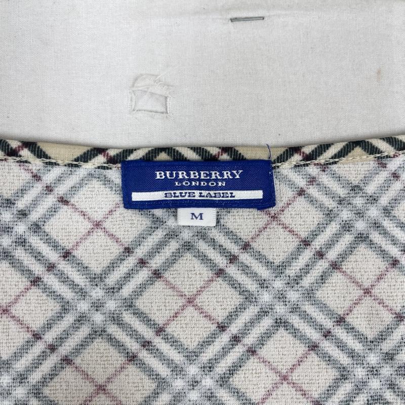バーバリーロンドン Burberry London カットソー 半袖 BLUE LABEL ノバチェック柄 カットソー Tシャツ fa590-386 M ベージュ / ベージュ / beige レディース USED 古着 中古 50163358