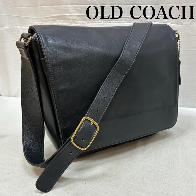 コーチ COACH ショルダーバッグ ショルダーバッグ オールド 90s レザー クロスボディ 斜め掛け ショルダーバッグ フラップ スナップ ダークネイビー - メンズ USED 古着 中古 50163359