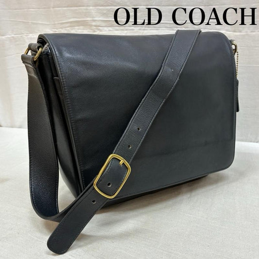 コーチ COACH ショルダーバッグ ショルダーバッグ オールド 90s レザー クロスボディ 斜め掛け ショルダーバッグ フラップ スナップ ダークネイビー - メンズ USED 古着 中古 50163359