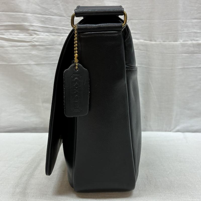 コーチ COACH ショルダーバッグ ショルダーバッグ オールド 90s レザー クロスボディ 斜め掛け ショルダーバッグ フラップ スナップ ダークネイビー - メンズ USED 古着 中古 50163359
