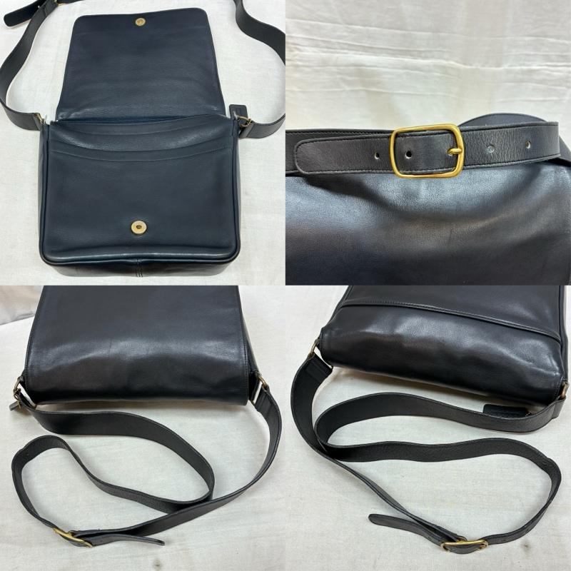コーチ COACH ショルダーバッグ ショルダーバッグ オールド 90s レザー クロスボディ 斜め掛け ショルダーバッグ フラップ スナップ ダークネイビー - メンズ USED 古着 中古 50163359