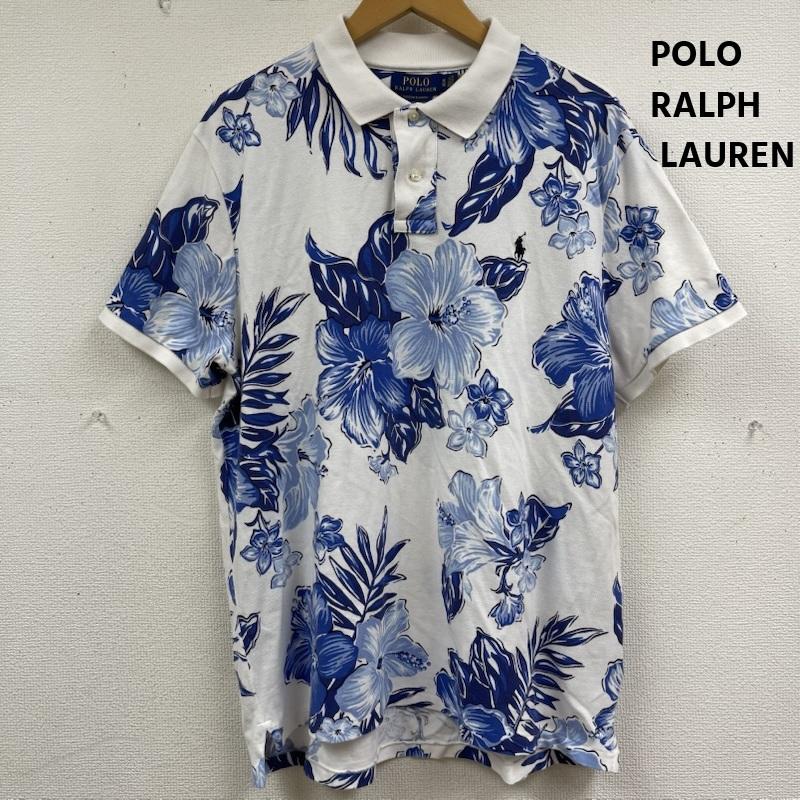 ポロラルフローレン POLO RALPH LAUREN ポロシャツ 半袖 ポニー刺繍 フローラル ハイビスカス柄 カスタム スリム フィット ポロシャツ XL 白 / ホワイト / white メンズ USED 古着 中古 50163362