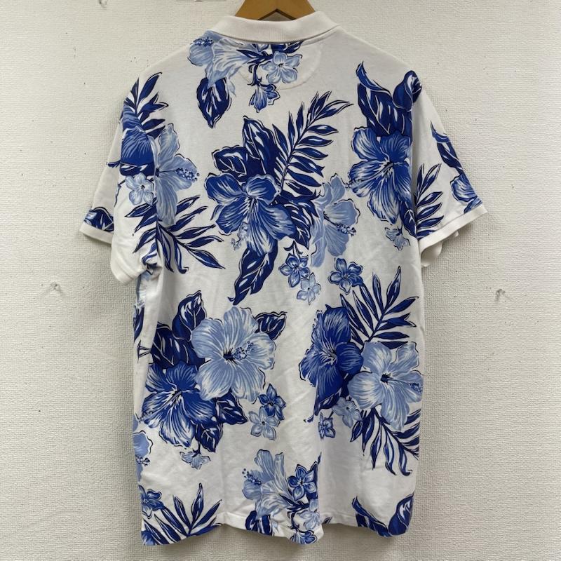 ポロラルフローレン POLO RALPH LAUREN ポロシャツ 半袖 ポニー刺繍 フローラル ハイビスカス柄 カスタム スリム フィット ポロシャツ XL 白 / ホワイト / white メンズ USED 古着 中古 50163362