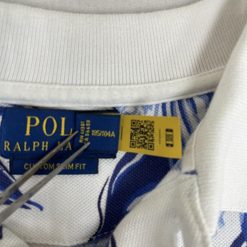 ポロラルフローレン POLO RALPH LAUREN ポロシャツ 半袖 ポニー刺繍 フローラル ハイビスカス柄 カスタム スリム フィット ポロシャツ XL 白 / ホワイト / white メンズ USED 古着 中古 50163362