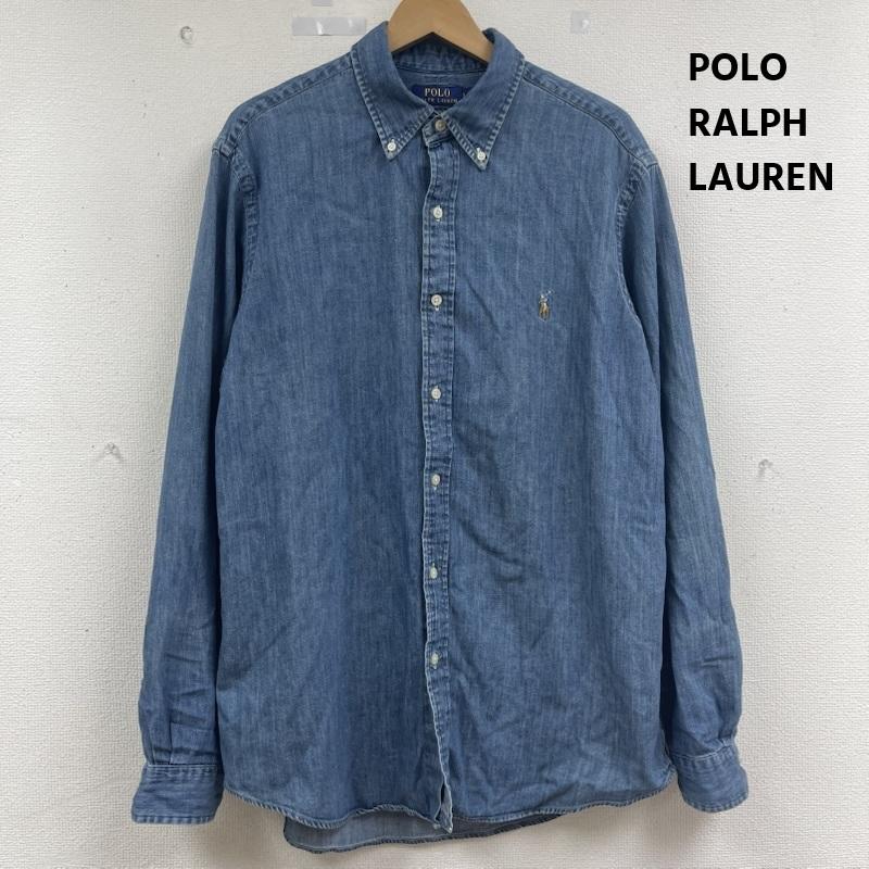 ポロラルフローレン POLO RALPH LAUREN シャツ、ブラウス 長袖 ポニー刺繍 クラシック フィット カジュアル デニム シャツ L インディゴ / インディゴ / Indigo メンズ USED 古着 中古 50163375