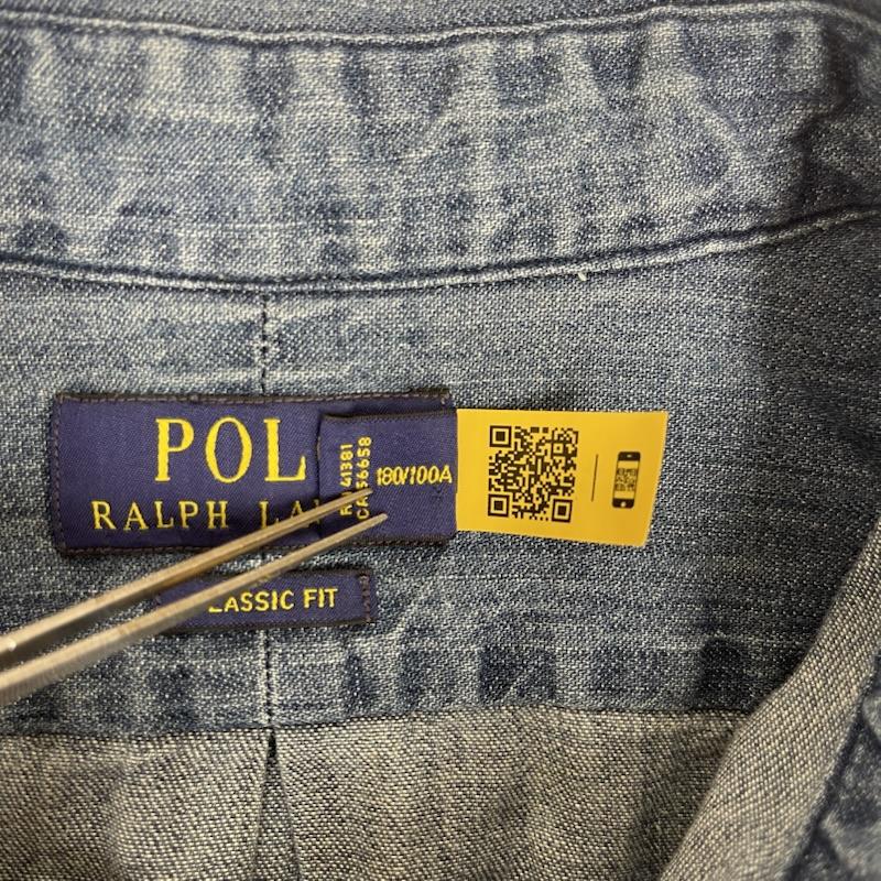 ポロラルフローレン POLO RALPH LAUREN シャツ、ブラウス 長袖 ポニー刺繍 クラシック フィット カジュアル デニム シャツ L インディゴ / インディゴ / Indigo メンズ USED 古着 中古 50163375