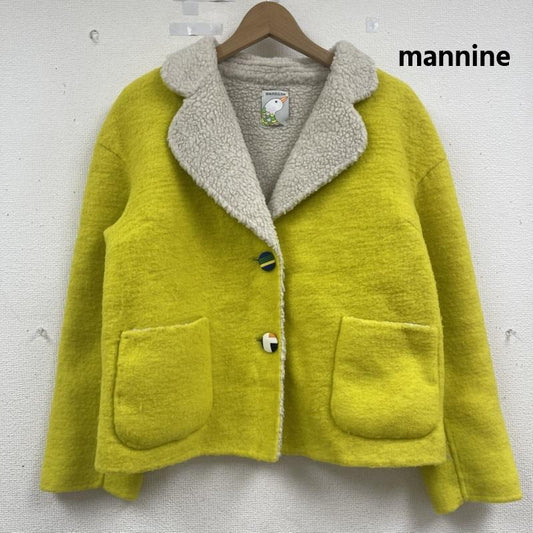 マンナイン mannine コート コート一般 裏地ボア シトラスイエロー カラー ショート コート ジャケット 黄 / イエロー / yellow レディース USED 古着 中古 50163382