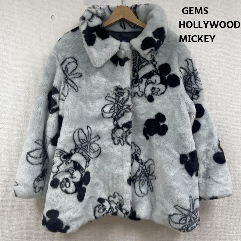 古着 USED ジャケット、上着 ジャンパー、ブルゾン 日本製 GEMS HOLLYWOOD MICKEY ディズニ－ フェイクファー コート アウター 灰 / グレー / gray メンズ USED 古着 中古 50163385