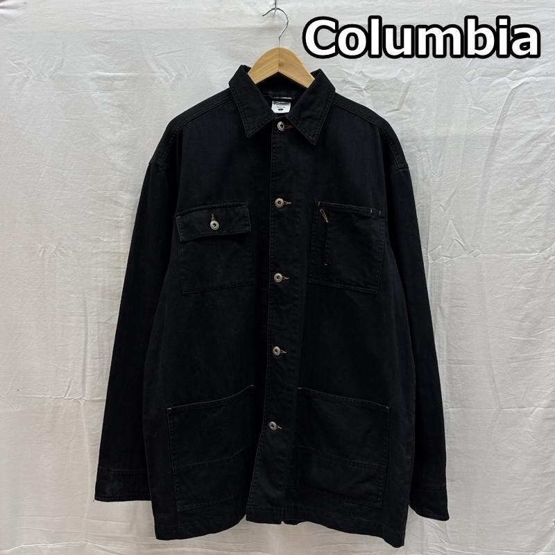 コロンビア Columbia ジャケット、上着 ジャンパー、ブルゾン PM7088 デニム カバーオール ワーク ジャケット L 黒 / ブラック / black メンズ USED 古着 中古 50163386