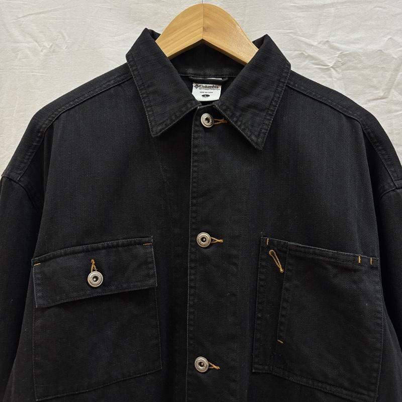 コロンビア Columbia ジャケット、上着 ジャンパー、ブルゾン PM7088 デニム カバーオール ワーク ジャケット L 黒 / ブラック / black メンズ USED 古着 中古 50163386