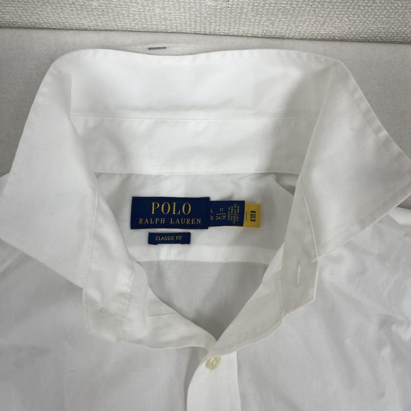 ポロラルフローレン POLO RALPH LAUREN シャツ、ブラウス 長袖 CLASSIC FIT カジュアル 長袖 シャツ ワイシャツ L 白 / ホワイト / white メンズ USED 古着 中古 50163387