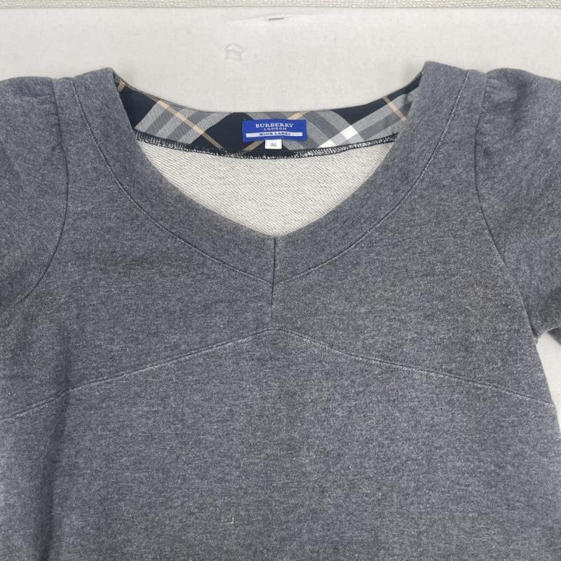 バーバリー・ブルーレーベル BURBERRY BLUE LABEL ワンピース ひざ丈スカート パフスリーブ付き スウェット地 トレーナー ミニワンピース faf89-619-07 38 ダークグレー / ダークグレー / レディース USED 古着 中古 50163391