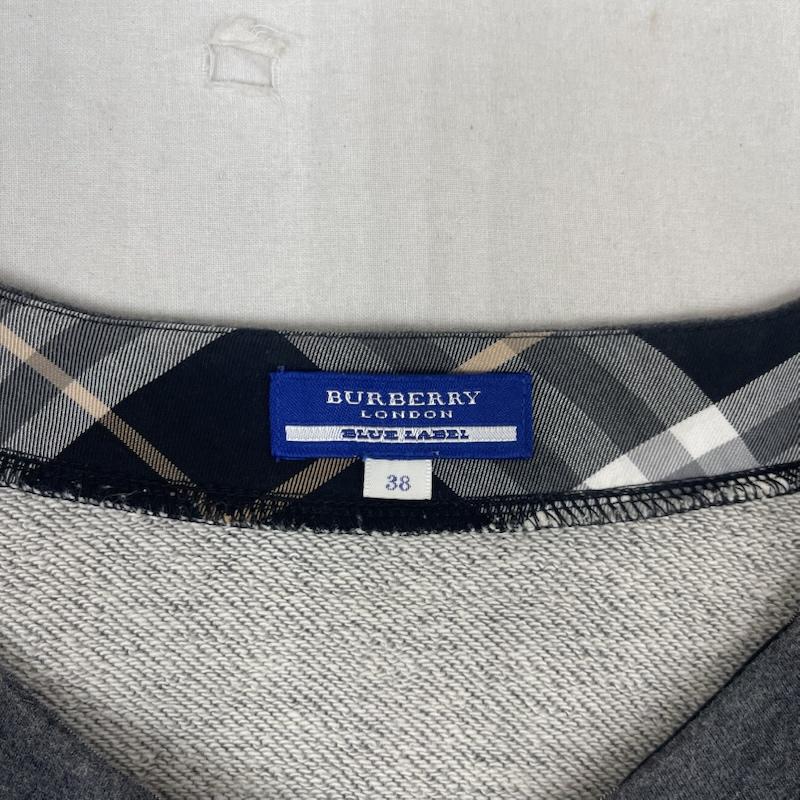 バーバリー・ブルーレーベル BURBERRY BLUE LABEL ワンピース ひざ丈スカート パフスリーブ付き スウェット地 トレーナー ミニワンピース faf89-619-07 38 ダークグレー / ダークグレー / レディース USED 古着 中古 50163391