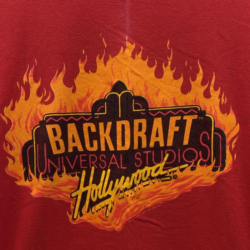 ヘインズ HANES Tシャツ 半袖 90年代 ビンテージ USA製 ユニバーサルスタジオ バックドラフト Tシャツ 90s VINTAGE M 赤 / レッド / red メンズ USED 古着 中古 50163394