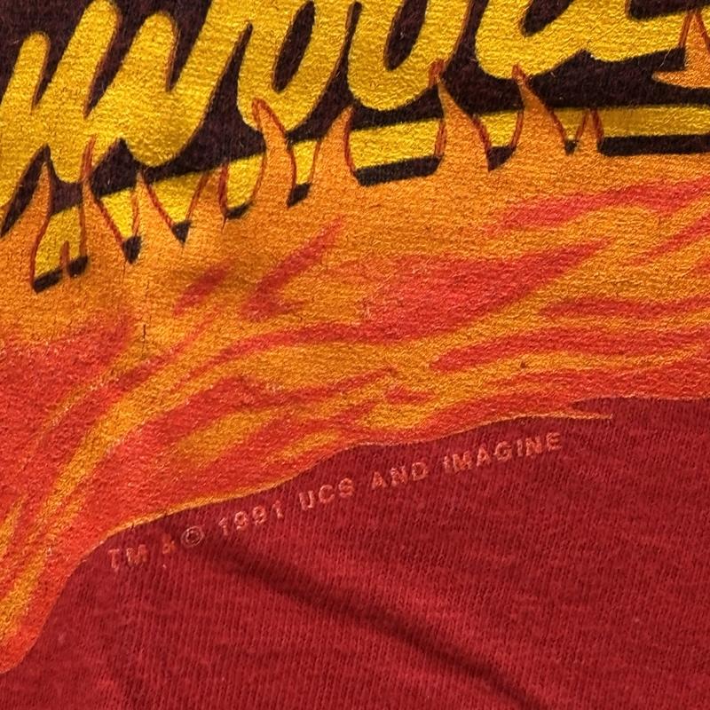 ヘインズ HANES Tシャツ 半袖 90年代 ビンテージ USA製 ユニバーサルスタジオ バックドラフト Tシャツ 90s VINTAGE M 赤 / レッド / red メンズ USED 古着 中古 50163394