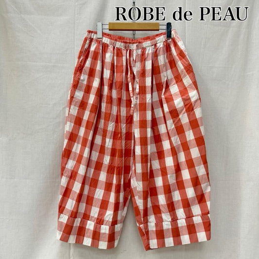 古着 USED ボトムス ボトムス ROBE de PEAU ローブデポー チェック柄 バルーンパンツ バレルパンツ サーモンピンク 日本製 - チェック 桃 / ピンク / pink レディース USED 古着 中古 50163401