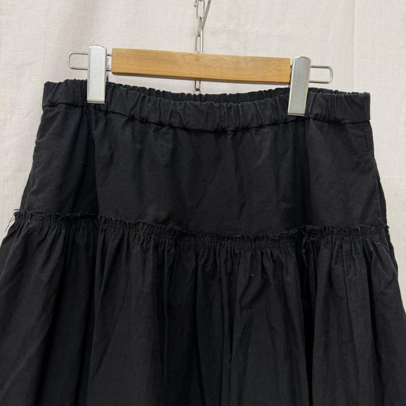 古着 USED スカート ロングスカート ROBE de PEAU ローブデポー CAMILLE GATHERED SKIRT オーガニックコットン 切り替えギャザー black 日本製 - 無地 黒 / ブラック / black レディース USED 古着 中古 50163402