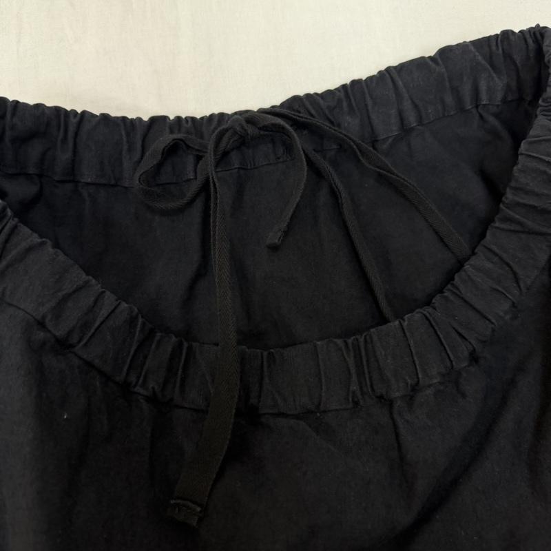 古着 USED スカート ロングスカート ROBE de PEAU ローブデポー CAMILLE GATHERED SKIRT オーガニックコットン 切り替えギャザー black 日本製 - 無地 黒 / ブラック / black レディース USED 古着 中古 50163402