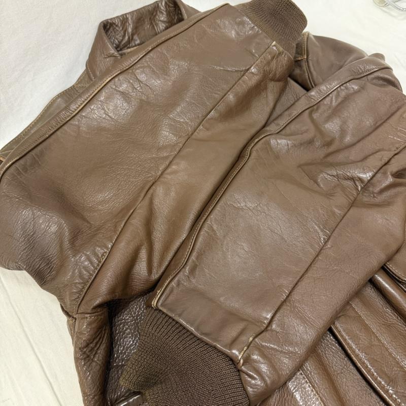 ヴァンソン VANSON ジャケット、上着 フライトジャケット A-2 レザーフライトジャケット TALONジップ NO.5186 CB4147 brown 42 USA製 42 無地 茶 / ブラウン / brown メンズ USED 古着 中古 50163405