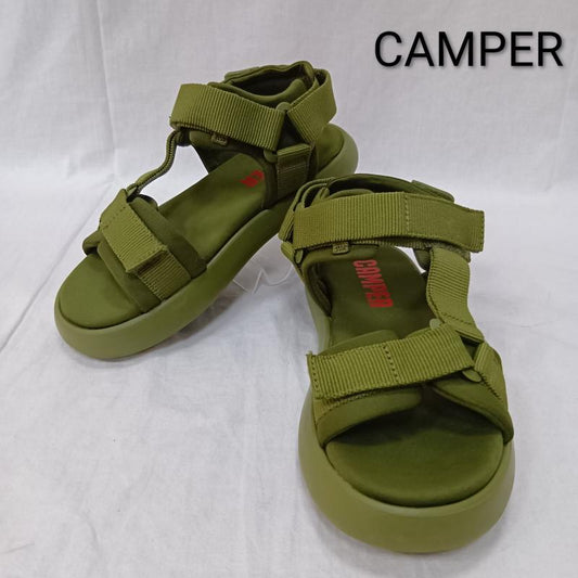カンペール CAMPER サンダル サンダル PELOTAS FLOTA SANDAL ぺロータス フロータ フラットサンダル k100942-003 カーキ - 無地 X ロゴ、文字 カーキ / カーキ / khaki レディース USED 古着 中古 50163407