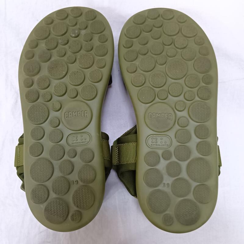 カンペール CAMPER サンダル サンダル PELOTAS FLOTA SANDAL ぺロータス フロータ フラットサンダル k100942-003 カーキ - 無地 X ロゴ、文字 カーキ / カーキ / khaki レディース USED 古着 中古 50163407