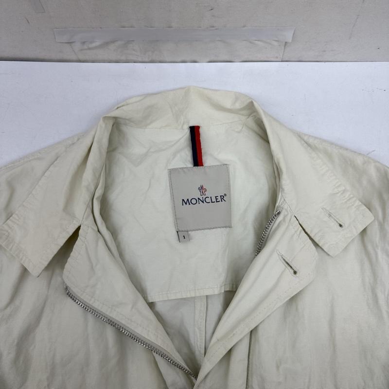 モンクレール MONCLER ジャケット、上着 ジャンパー、ブルゾン M-65 ナイロン ジャケット 1 白 / ホワイト / white メンズ USED 古着 中古 50163418
