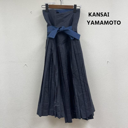 カンサイ ヤマモト KANSAI YAMAMOTO スカート ロングスカート ヴィンテージ ベアドレス アコーディオン プリーツ ラップ スカート FREE 紺 / ネイビー / navy レディース USED 古着 中古 50163429