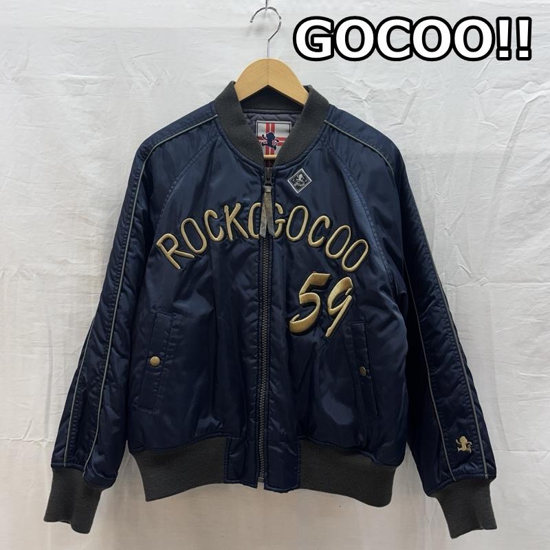 古着 USED ジャケット、上着 ジャンパー、ブルゾン GOCOO!! ゴクー ロゴ 刺繍 ナイロン スタジャン 中綿 バーシティ ジャケット S 紺 / ネイビー / navy メンズ USED 古着 中古 50163433