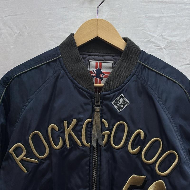 古着 USED ジャケット、上着 ジャンパー、ブルゾン GOCOO!! ゴクー ロゴ 刺繍 ナイロン スタジャン 中綿 バーシティ ジャケット S 紺 / ネイビー / navy メンズ USED 古着 中古 50163433