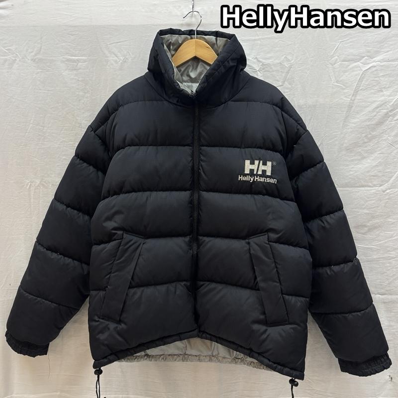 ヘリーハンセン HELLY HANSEN ジャケット、上着 ダウンジャケット リバーシブル ナイロン ダウンジャケット ロゴ 刺繍 プリント M 黒 / ブラック / black X 銀 / シルバー / silver color メンズ USED 古着 中古 50163436