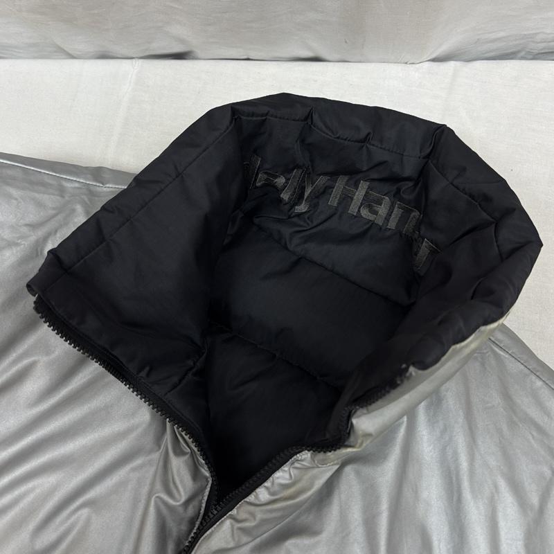 ヘリーハンセン HELLY HANSEN ジャケット、上着 ダウンジャケット リバーシブル ナイロン ダウンジャケット ロゴ 刺繍 プリント M 黒 / ブラック / black X 銀 / シルバー / silver color メンズ USED 古着 中古 50163436