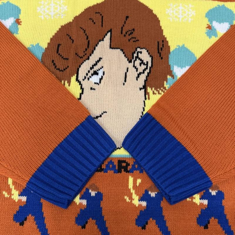 古着 USED ニット、セーター 長袖 幽☆遊☆白書 アグリーセーター 幽遊白書 kuwabara 桑原 雪菜 orange XXL XXL キャラクター 橙 / オレンジ / orange メンズ USED 古着 中古 50163447