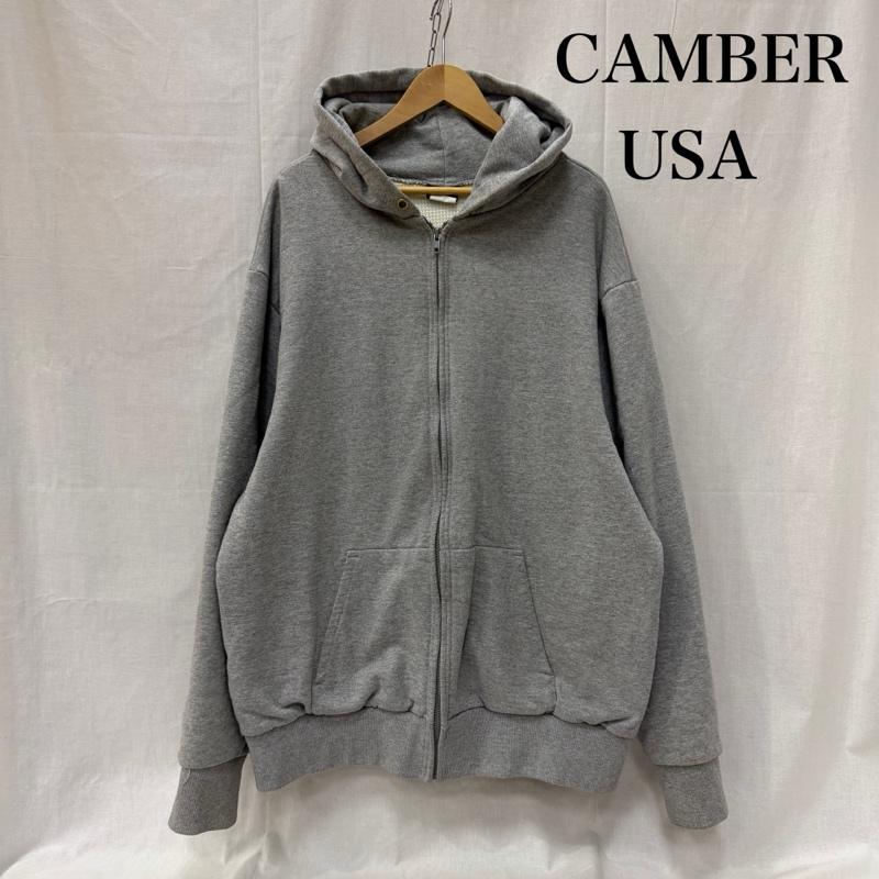 キャンバー CAMBER パーカー 長袖 CB ZIP HOODY フルジップパーカー 裏地サーマル グレー 2XL(TALL) XXL 無地 灰 / グレー / gray メンズ USED 古着 中古 50163452