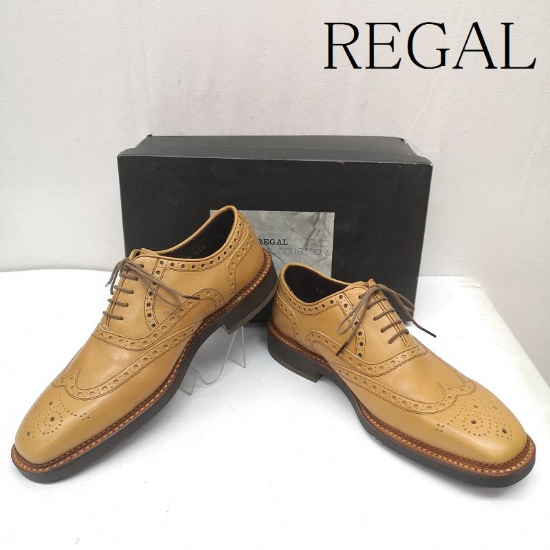リーガル REGAL 革靴 革靴 ドレスシューズ ウイングチップ 111450455 25.0cm キャメル / キャメル / メンズ USED 古着 中古 50163453