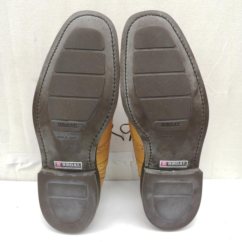 リーガル REGAL 革靴 革靴 ドレスシューズ ウイングチップ 111450455 25.0cm キャメル / キャメル / メンズ USED 古着 中古 50163453